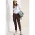 Cecil Dames Mid Waist Slim Legs broek in casual fit in Bruin