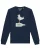 Watapparel Sweatshirt ‘ Möwe mit Hut ‘  navy / wit gemêleerd