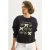 Geribbelde Bedrukte Ronde Hals Lange Mouwen Sweatshirt