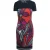 Blauw met rode bloemenjurk van Conquista Fashion