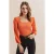 Geperforeerde Vierkante Kraag Blouse met Lange Mouwen