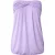 Strapless gedrapeerde top in zacht lavendel.