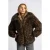 NIKKIE faux fur jas donkerbruin