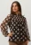 Summum Blouse Dames Jersey Smocked Top Blurred Star Print,