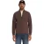 No Excess Sweater full zip bomber collar dark brown