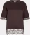 Esqualo T-shirt lace satin Bruin dames