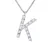 Ketting Diamonds 0.07 Cts letter van het alfabet “K” witte goud 18 Karaat
