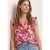 Street One Dames Blousetop met gespleten hals en ruches in Wit