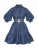JIORO Jurk ‘ESSENTIALS’  blauw denim