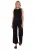 Zwarte broek met contrastborduursel en stikdetails