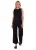 Zwarte broek met contrastborduursel en stikdetails