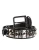 Dolce & Gabbana Zwarte Kalfsleren Riem met Studs en Zilveren Gesp