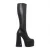 Windsorsmith Dames Zwarte Kniehoge Sokken Platform Goth Hak Laarzen – Survival