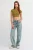 Hoge taille rechte denimjeans van katoen