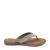 Lazamani leren teenslippers met strass beige