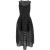 Maje Rire midi-jurk met mesh-strepen in zwart polyester