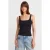 Geribbelde vierkante hals mouwloze blouse