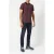 French Connection Contrast Collar Polo Shirt Bordeaux Mel/dk Navy