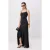 TRENDYOLMİLLA Dames Zwart Effen Midi Mouwloos Asymmetrisch Avond & Gala Jurk