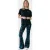 Colourful Rebel Animal Mesh Extra Flare Pants Storm Green