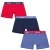 Ellesse Boxershorts voor heren met lage taille (3-pack) (Rood/Zwaar/Blauw)