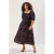Trendyol Curve Dames Zwart Stippen Midi Kort Casual A-lijn Grote maten Jurk