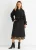 Zwarte longline Trenchcoat met dubbele borst en riem