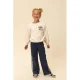 LOOXS little straight joggingbroek met hartjes donkerblauw