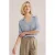 WE Fashion gebreide top crochet lichtblauw
