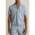 Reiss Ss Cuban Button Thorugh Geo Towelling Shirt Soft Blue/white