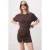 TRENDYOLMİLLA Dames Bruin Effen Kort / Mini Kort Bodycon Jurken