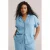 WE Fashion Curve blouse light blue denim