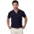 Polo korte mouw Cavallaro Milanio donkerblauw gebreid v-hals