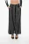 Pailletten gestreepte high-waist broek in zwart en wit