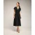 Midi-jurk met elastische taille en borst, rimpelmouwen en zakken