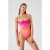 Karl Lagerfeld Printed Halter Swimsuit Ombre Hibiscus-carmelia