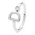 Luxenter 925 Sterling zilveren ring met gerhodineerde briljant zirkonia – Alfabet