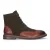 Justin Reess Heren Khaki Bruine Brogue Leren Enkellaarsjes – Clifford