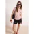 TRENDYOLMİLLA Dames Rood Gestreept Kort Regular fit T-shirts