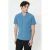 Matinique katoenen regular fit overhemd – blauw