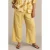 Yest Curve straight high waist broek met linnen geel