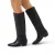 Manfield – Dames – Zwarte leren hoge laarzen –