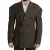 Dubbelzijdige Blazer met Bruine Groene Strepen