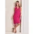Street One Dames Linnen knielange jurk met gespleten hals in Pink