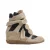 BRONX Jae-yy suède sneakers met sleehak beige/zwart