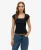 Essential T-shirt met Vierkante Hals en Korte Mouwen Blauw
