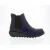 Fly London Dames Blauwe SALV Chelsea Leren Enkel Casual Wedge Heel Laarzen