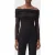 The Kooples Stretch Boat Neck Long Sleeve Mesh Top Black