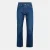 Men’s Off White Five Pocket Straight Leg Jeans in Medium Blue