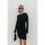 Colourful Rebel Robijn Ruffle Fine Knit Dress Ls Black